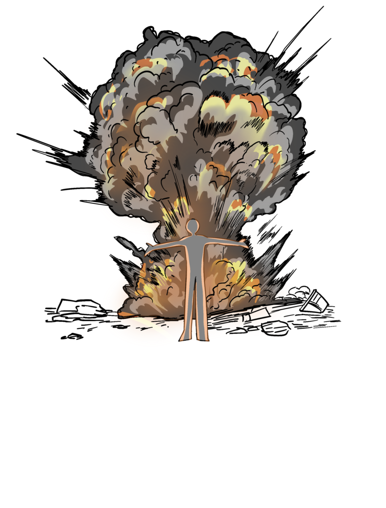 Explosion art manga style