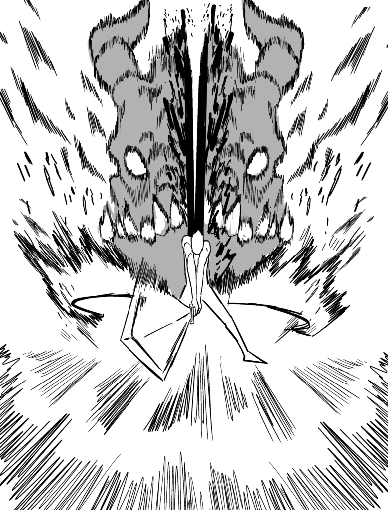 Manga hero character fight