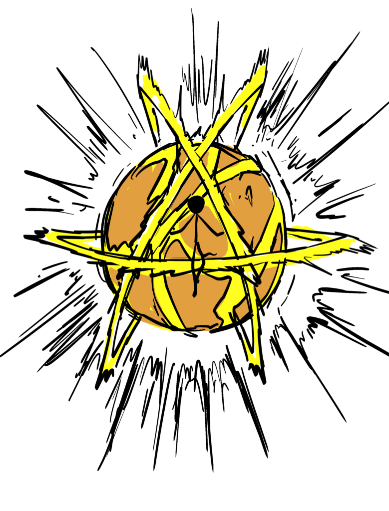 Manga power character and fire ball